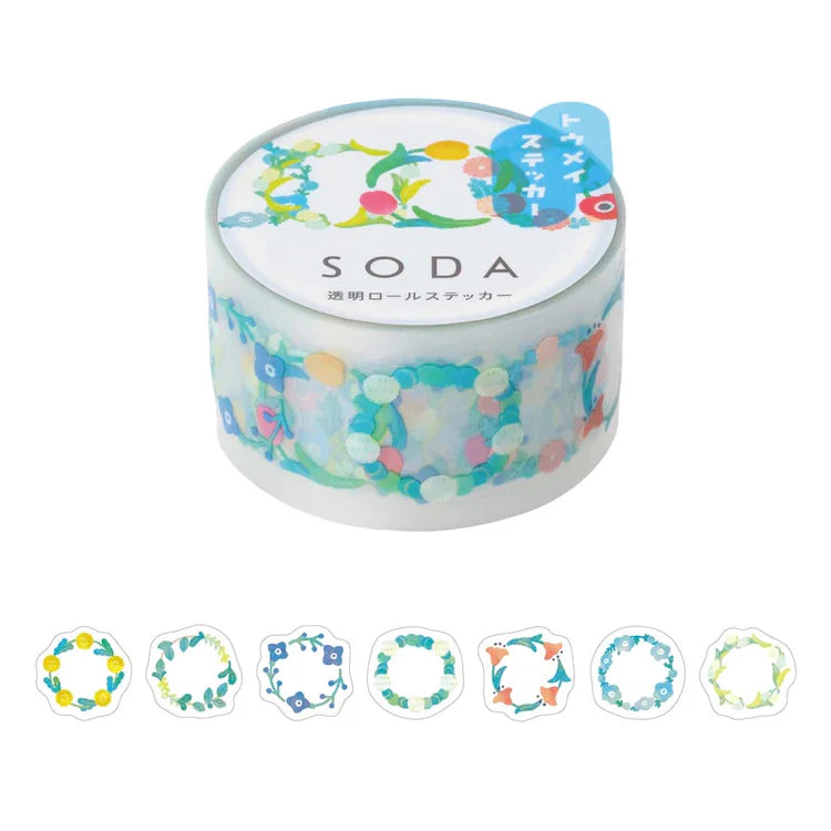 Soda Stickers Roll - Floral Wreaths